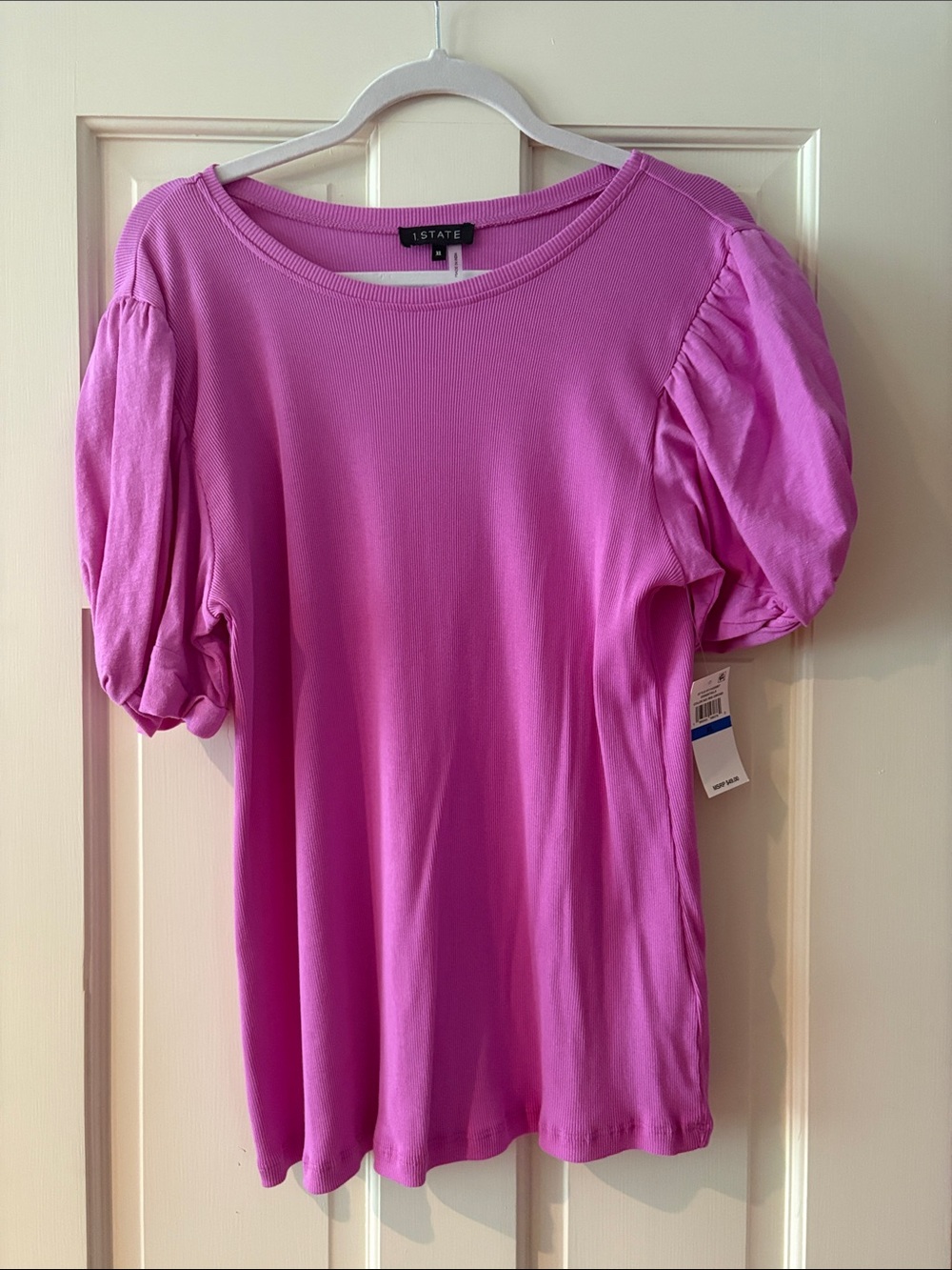 1. State Bright Pink Puff Sleeve Tee